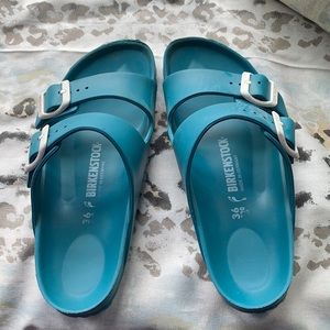 Rubber Birkenstock sandals Aqua
